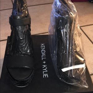 Kendall & Kylie Black Wedges Size 10